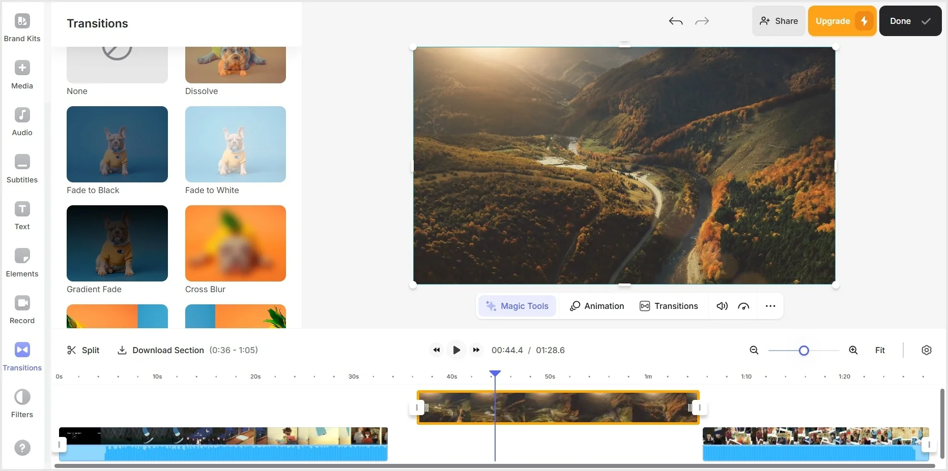 Интерфейс программы Veed.io