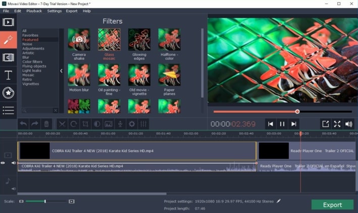 Скриншот программы Movavi Video Editor 1