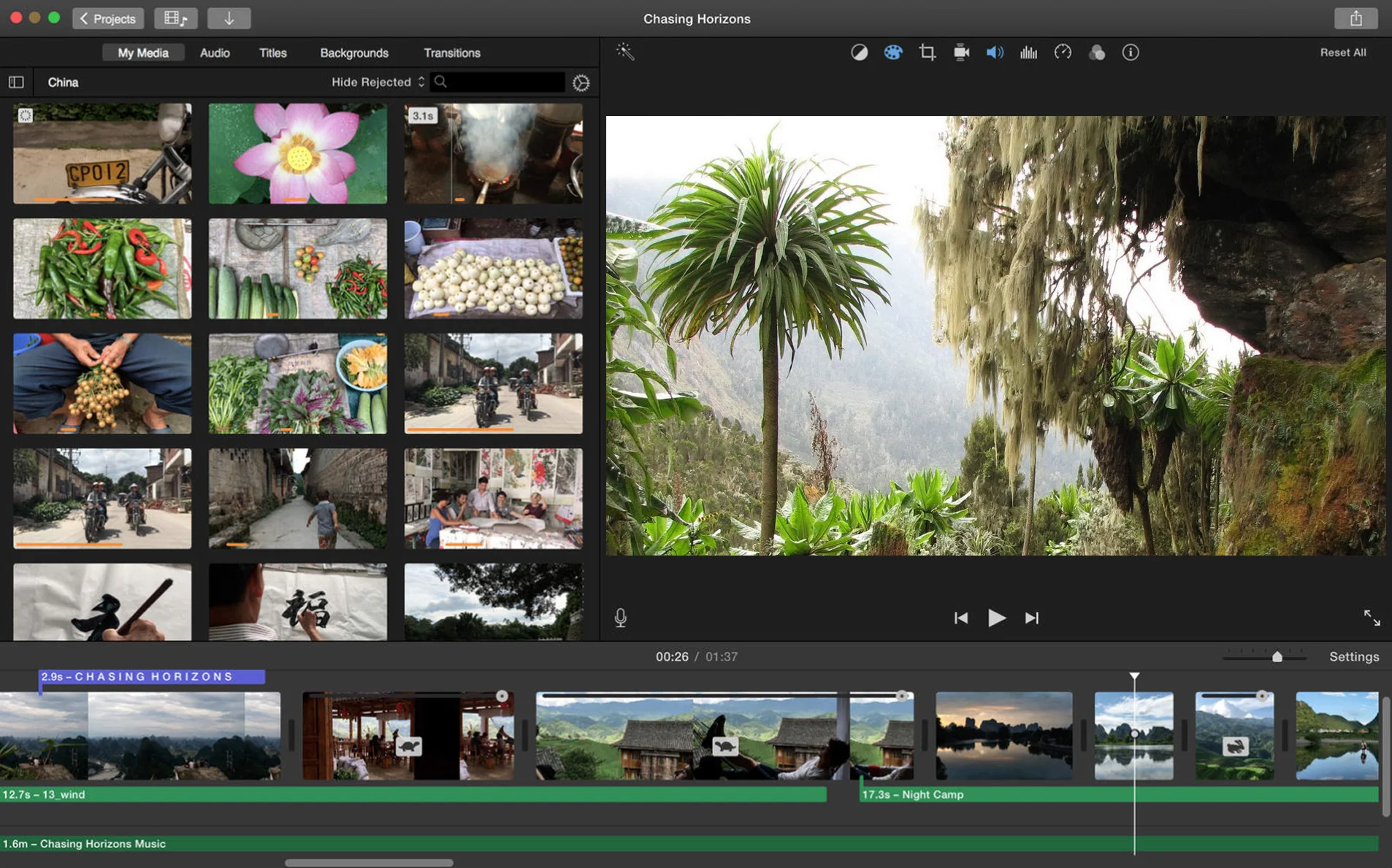 Интерфейс iMovie
